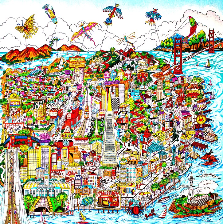 チャールズ・ファジーノの絵画作品　タイトルは、Let's Go San Francisco